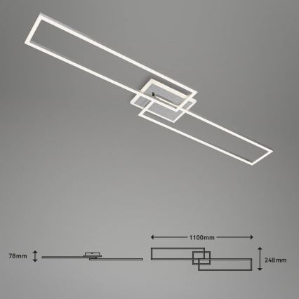 Brilo - Plafonnier à intensité variable FRAME 2xLED/20W/230V 2700-6500K Wi-Fi Tuya + télécommande