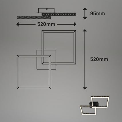 Brilo - Plafonnier à intensité variable FRAME 2xLED/9W/230V