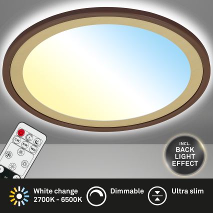 Brilo - Plafonnier à intensité variable LED SLIM LED/22W/230V 2700-6500K + télécommande