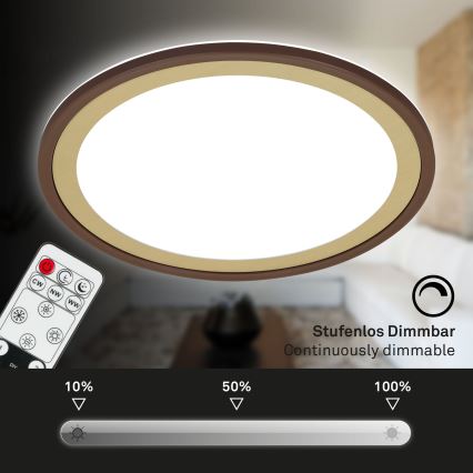 Brilo - Plafonnier à intensité variable LED SLIM LED/22W/230V 2700-6500K + télécommande