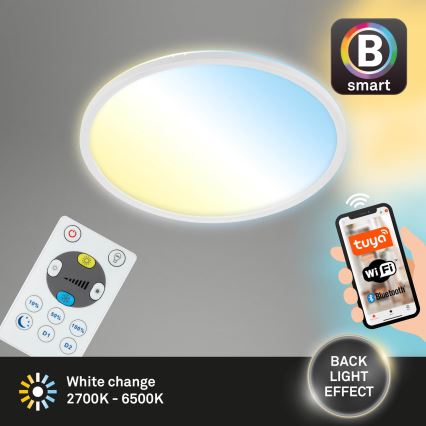 Brilo - Plafonnier à intensité variable LED SLIM LED/22W/230V 2700-6500K Wi-Fi Tuya + télécommande