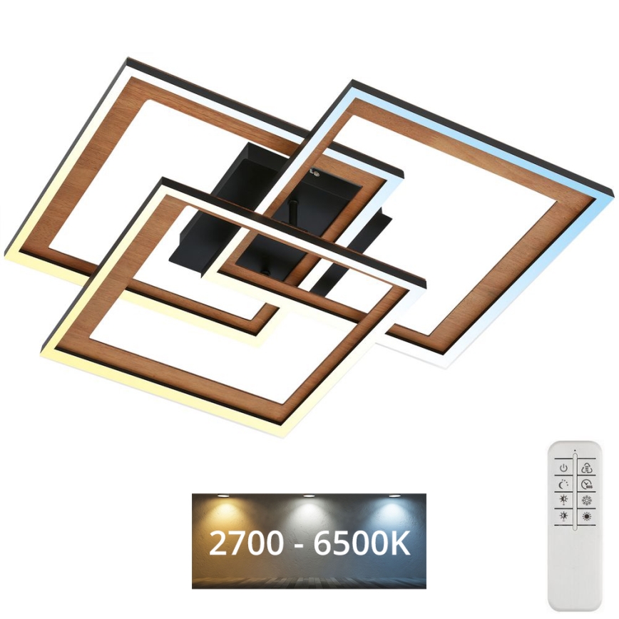 Brilo - Plafonnier LED à intensité variable FRAME LED/45W/230V 2700-6500K + télécommande