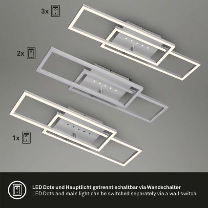 Brilo - Plafonnier LED à intensité variable LED/30W/230V 3000K chrome mat