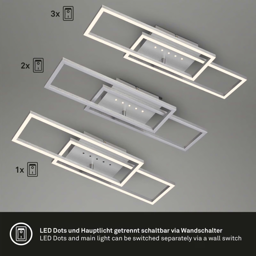 Brilo - Plafonnier LED à intensité variable LED/30W/230V 3000K chrome mat