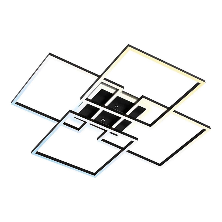 Brilo - Plafonnier LED dimmable FRAME LED/50W/230V 2700-6500K 72,4x72,4cm noir Wi-Fi Tuya + télécommande