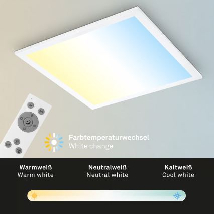 Brilo - Plafonnier LED dimmable LED/21W/230V 3000-6500K 38x38 cm blanc + télécommande