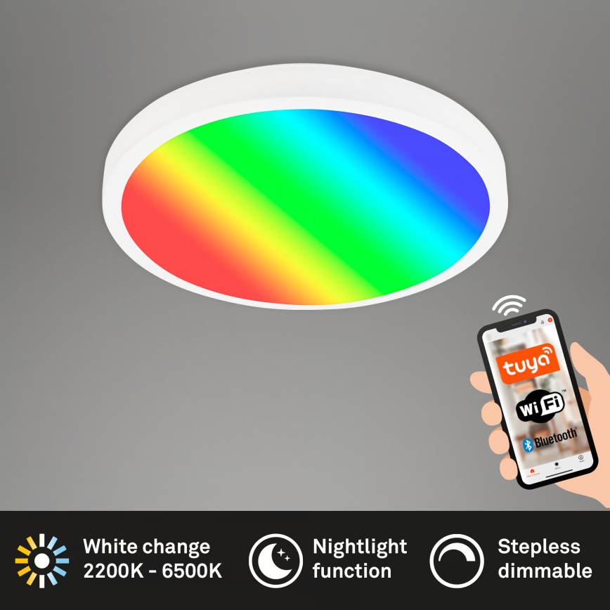 Brilo - Plafonnier LED RGBW dimmable LED/20W/230V 2200-6500K Wi-Fi Tuya Ø 27 cm