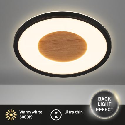 Brilo - Plafonnier LED SUFIT WOOD LED/18W/230V 3000K Ø 29 cm