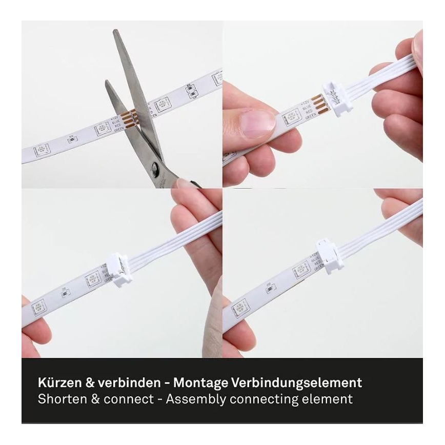 Brilo - Ruban RGBW à intensité variable 6,5m LED/22W/230V + télécommande