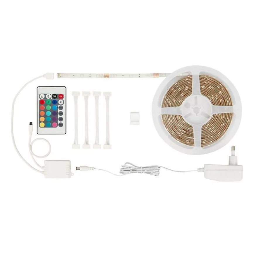 Brilo - Ruban RGBW à intensité variable 6,5m LED/22W/230V + télécommande