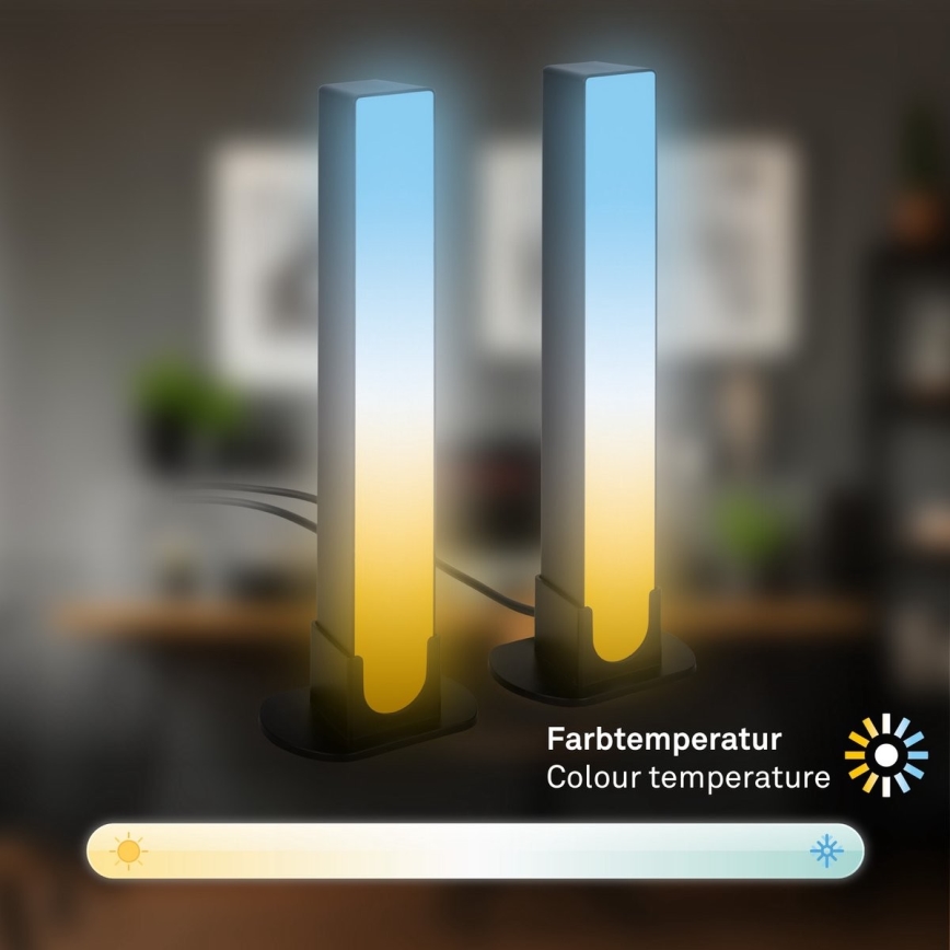 Brilo - SET 2x LED RGBIC Dimbaar tafellamp LED/12W/230V 3000-6500K Wi-Fi Tuya