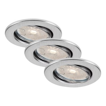 Brilo - Set van 3 dimbare LED-inbouwspots voor badkamer DIMM LED/5,5W/230V IP23 mat chroom