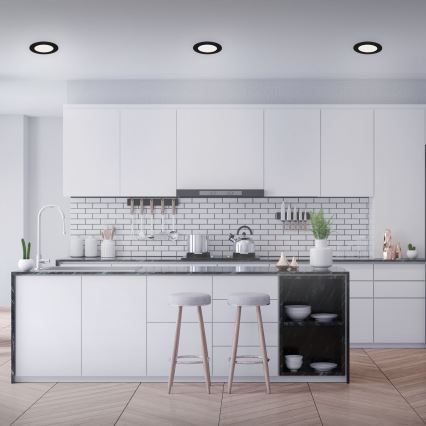 Brilo - Set van 3 LED-inbouwspots voor de badkamer FLAT LED/6W/230V IP44 zwart