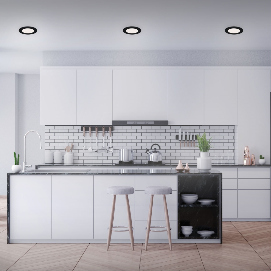 Brilo - Set van 3 LED-inbouwspots voor de badkamer FLAT LED/6W/230V IP44 zwart