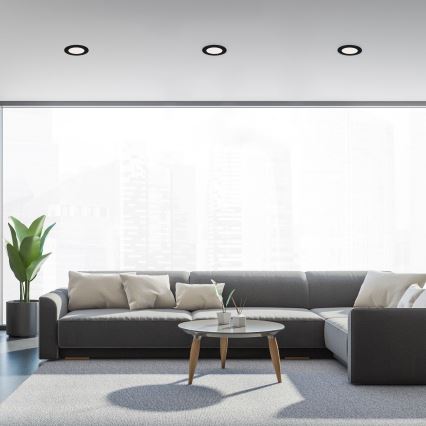 Brilo - Set van 3 LED-inbouwspots voor de badkamer FLAT LED/6W/230V IP44 zwart