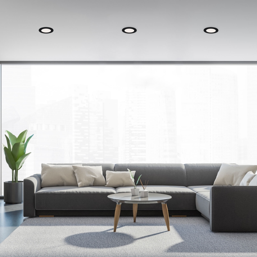 Brilo - Set van 3 LED-inbouwspots voor de badkamer FLAT LED/6W/230V IP44 zwart