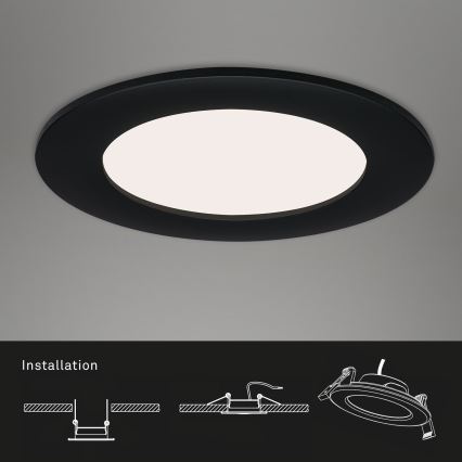Brilo - Set van 3 LED-inbouwspots voor de badkamer FLAT LED/6W/230V IP44 zwart
