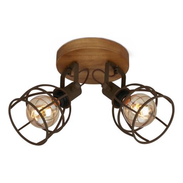 Brilo - Spot VINTAGE 2xE27/25W/230V bruin