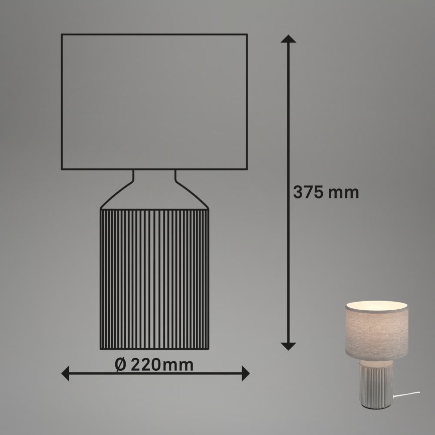 Brilo - Tafellamp INO 1xE14/10W/230V grijs