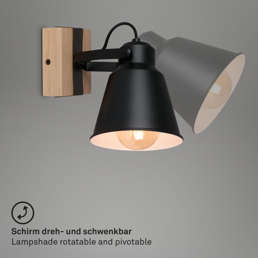 Brilo - Wandspot TALLE  1xE27/40W/230V rubberen boom
