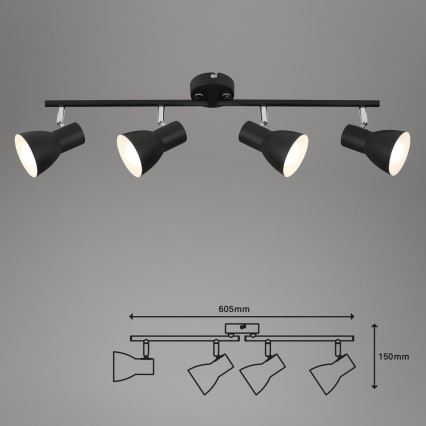 Briloner 10698890 - Spot 4xE14/25W/230V zwart
