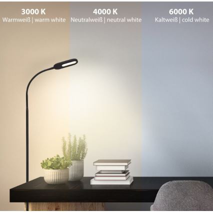 Briloner 1297-015 - LED dimbare flexibele vloerlamp LED/6,6W/230V 3000K/4000K/6000K