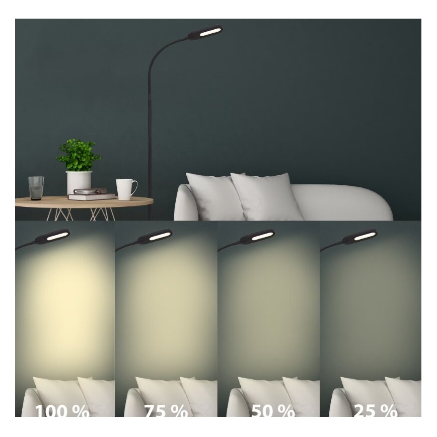 Briloner 1297-015 - LED dimbare flexibele vloerlamp LED/6,6W/230V 3000K/4000K/6000K