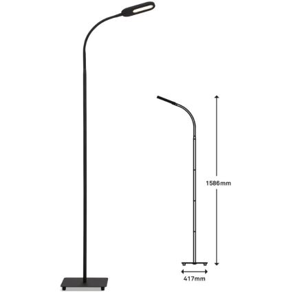 Briloner 1297-015 - LED dimbare flexibele vloerlamp LED/6,6W/230V 3000K/4000K/6000K