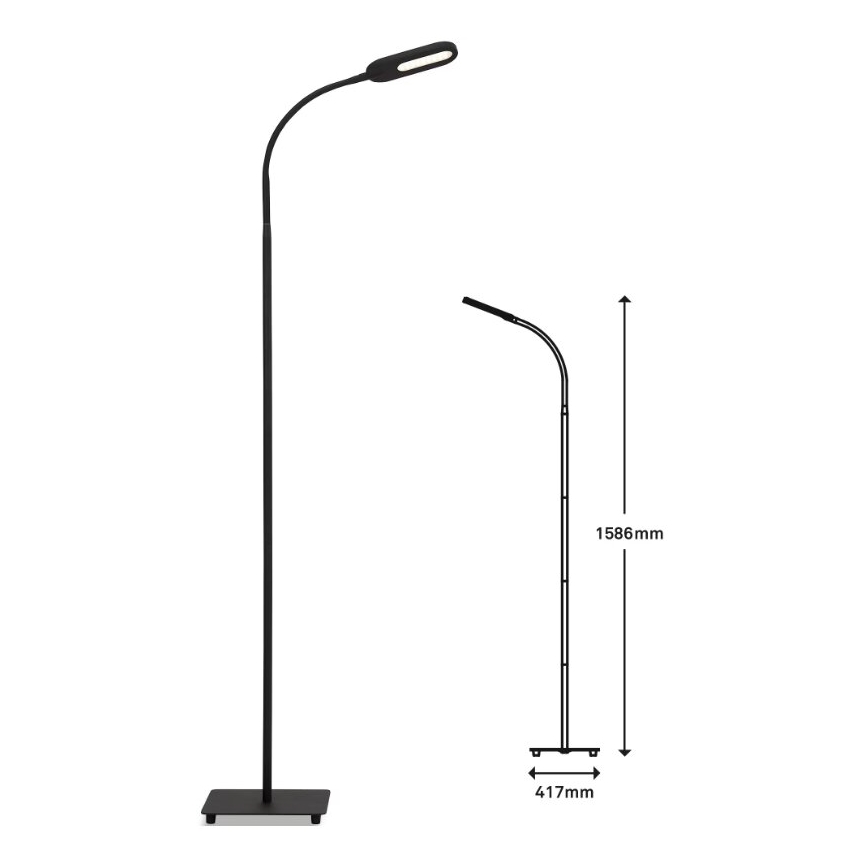 Briloner 1297-015 - LED dimbare flexibele vloerlamp LED/6,6W/230V 3000K/4000K/6000K