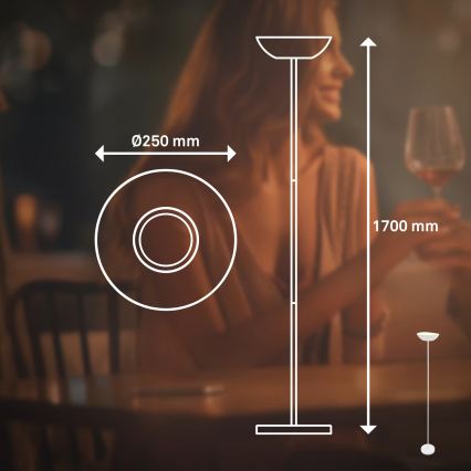 Briloner 1500016 - Lampadaire LED dimmable ESTATE LED/8W/5V 4000 mAh blanc