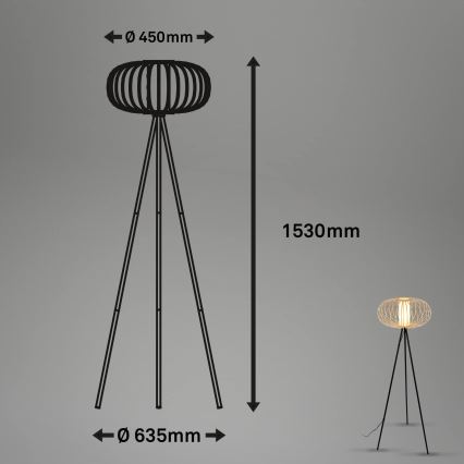Briloner 1759011 - Vloerlamp 1xE27/10W/230V bamboe/zwart