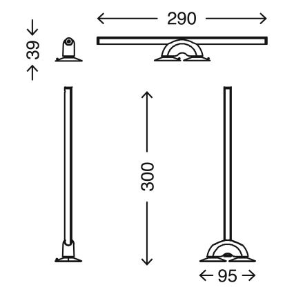 Briloner 2007-019 - Luminaire pour miroir LED à intensité variable LED/7W/230V 2700-6500K