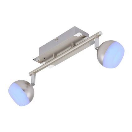 Briloner 2040-022 - LED RGB Spot dimbaar 2xLED/3,3W/230V + afstandsbediening