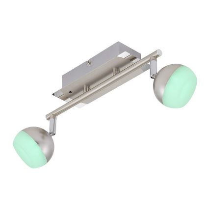 Briloner 2040-022 - Spot à intensité variable RGB 2xLED/3,3W/230V + télécommande