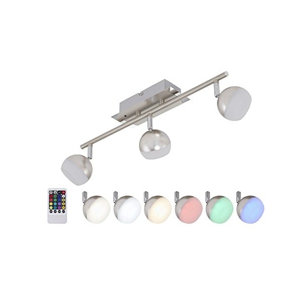 Briloner 2040-032 - Spot à intensité variable LED RGB 3xLED/3,3W/230V + télécommande