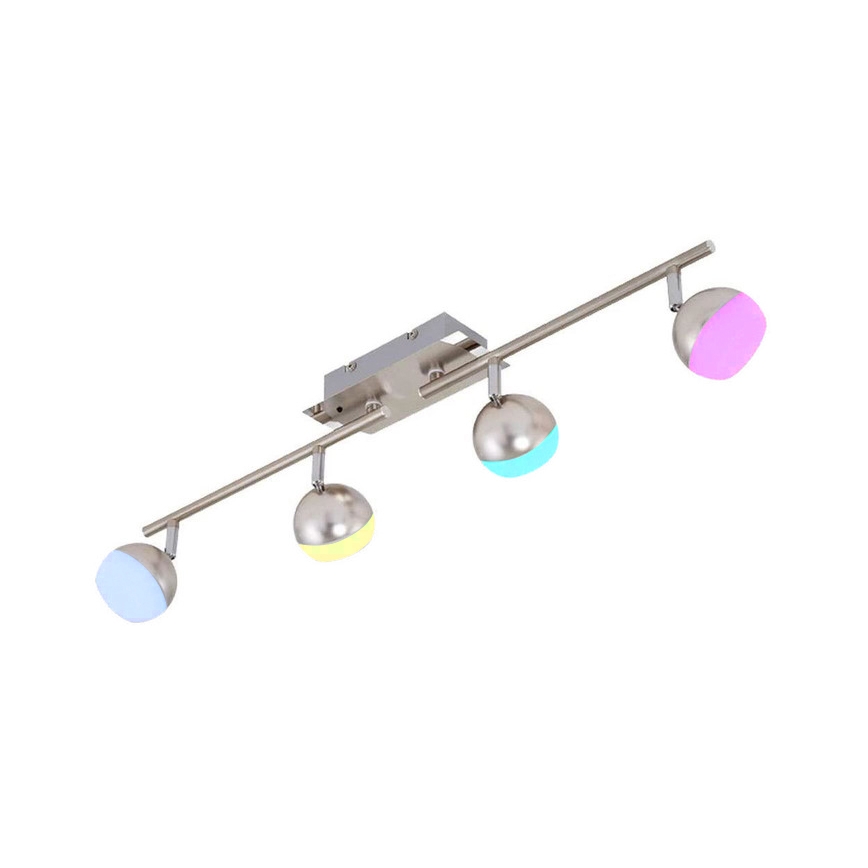 Briloner 2040-042 - Spot LED RGB à intensité variable BAFFLE 4xLED/3,3W/230V + télécommande