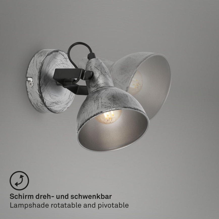 Briloner 2049-014 - Spot mural RETRO 1xE14/40W/230V gris