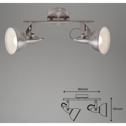 Briloner 2049-022 - Spot SOFT 2xE14/40W/230V mat chroom