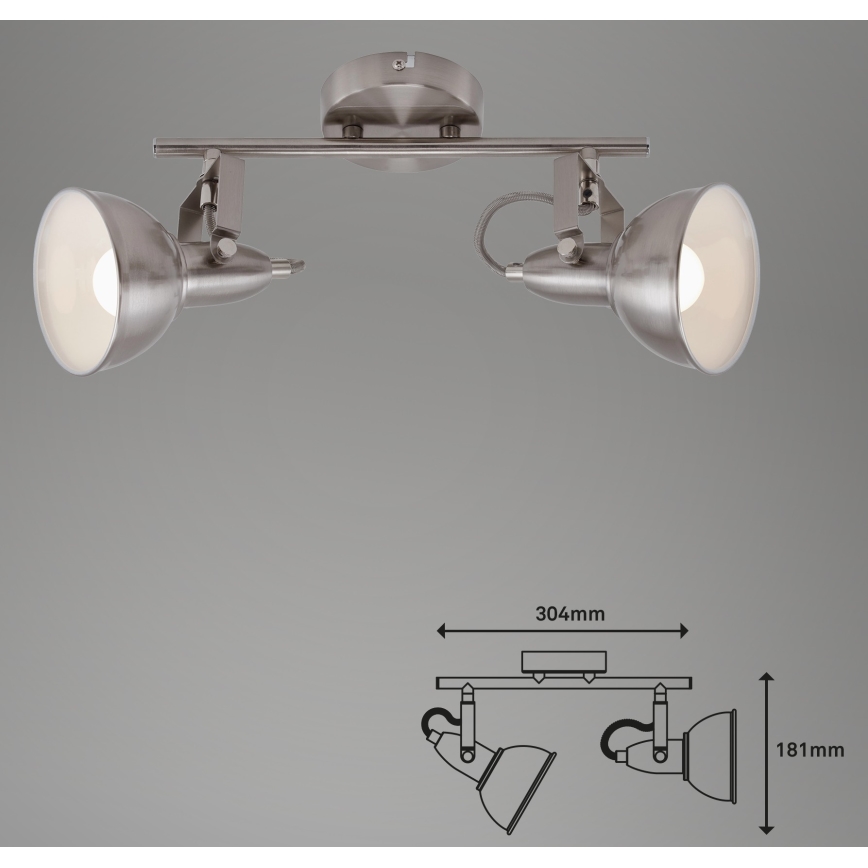 Briloner 2049-022 - Spot SOFT 2xE14/40W/230V mat chroom