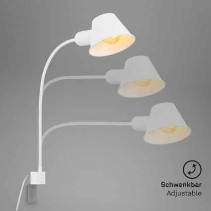 Briloner 2079-016 - Muur flexible lamp 1xE27/10W/230V wit