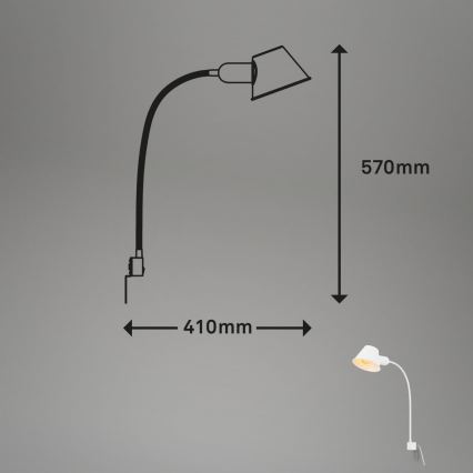 Briloner 2079-016 - Muur flexible lamp 1xE27/10W/230V wit