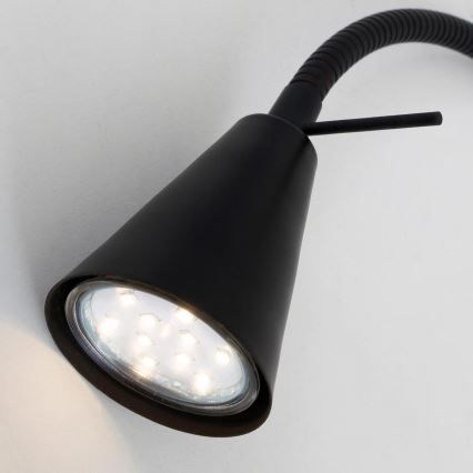 Briloner 2080-015 - Applique murale LED flexible COMFORT LIGHT 1xGU10/5W/230V noire