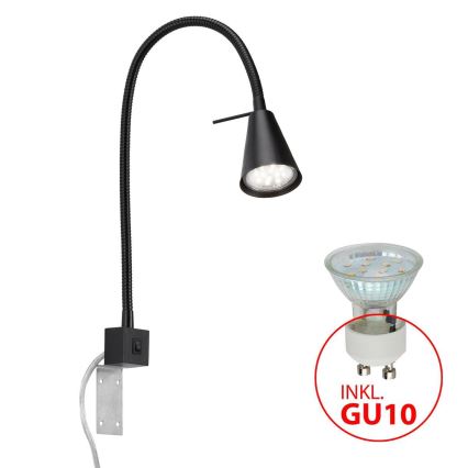 Briloner 2080-015 - Applique murale LED flexible COMFORT LIGHT 1xGU10/5W/230V noire