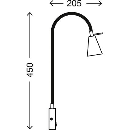 Briloner 2082-012 - Applique murale LED flexible COMFORT LIGHT 1xGU10/5W/230V chrome mat
