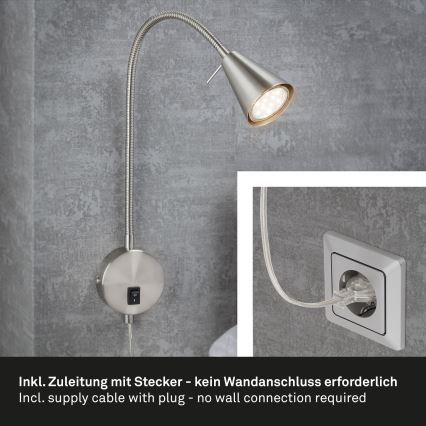 Briloner 2082-012 - Lampe murale LED COMFORT LIGHT 1xGU10/5W/230V chrome mat
