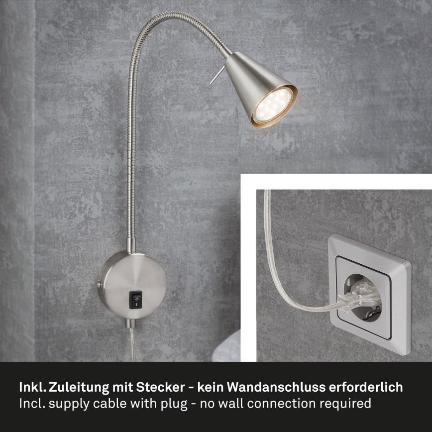 Briloner 2082-012 - LED Wandlamp COMFORT LIGHT 1xGU10/5W/230V mat chroom