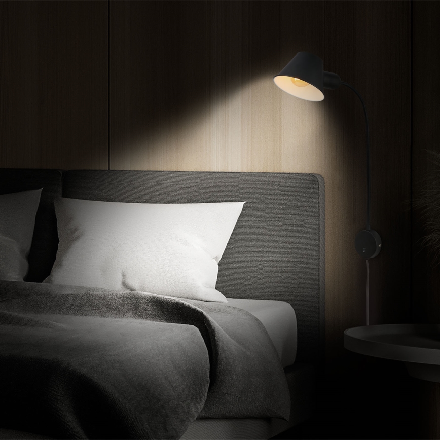 Briloner 2089-015 - Flexibele wandlamp BRELLO 1xE27/10W/230V zwart