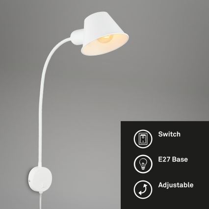 Briloner 2089-016 - Applique murale flexible BRELLO 1xE27/10W/230V blanche