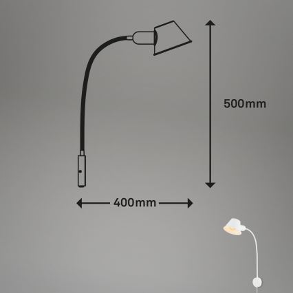 Briloner 2089-016 - Applique murale flexible BRELLO 1xE27/10W/230V blanche