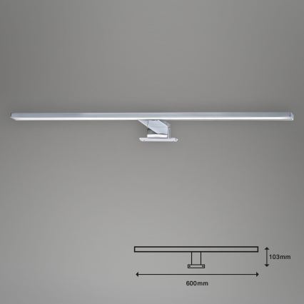 Briloner 2104-118 - Éclairage de miroir pour salle de bains LED/8W/230V, 60 cm, chrome mat